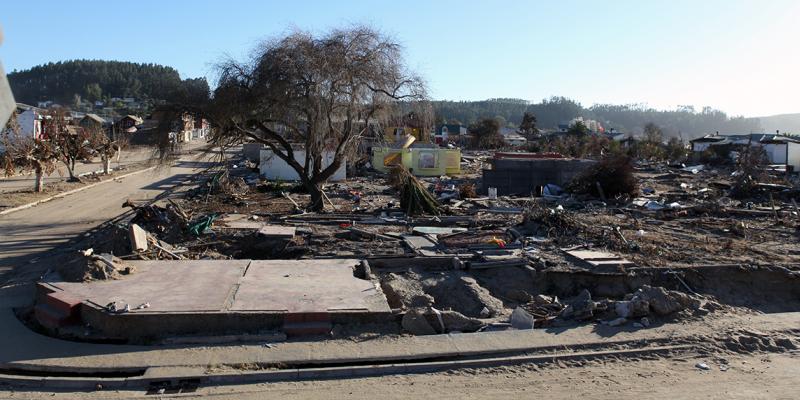 Photo of some of the devastation resulting from the 2010 tsunami in Chile