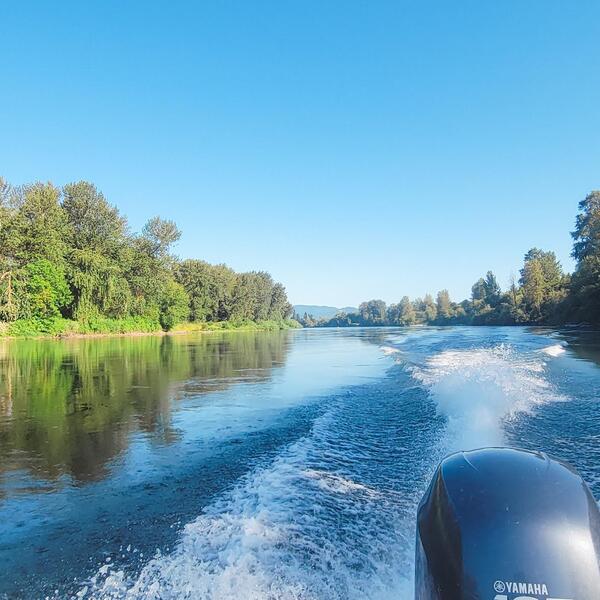 A boat on river